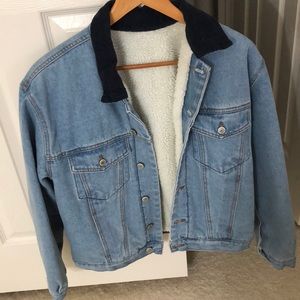 Brandy Melville corduroy collard denim jacket